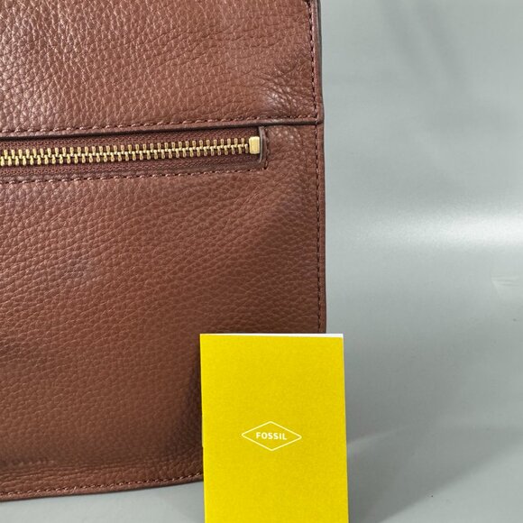 New Fossil Brown Leather Crossbody Bag - Picture 3 of 15
